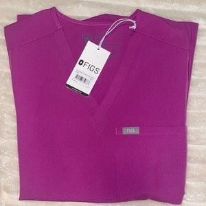 FIGS Women's Bright Fuchsia Catarina One-Pocket Scrub Top